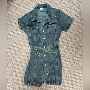 Button down denim dress